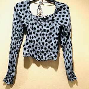 & Other Stories Polka Dot Corset top Blue Black 4